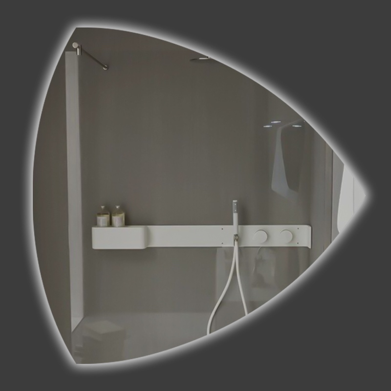 Огледало за баня LED осветление LM Silent Glint, фигурно, 900×900мм