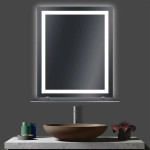Огледало за баня LED осветление и рафт LM Veiled Light 800×700мм