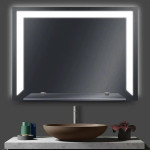 Огледало за баня LED осветление LM Void Lume, ел.отопление, рафт, 800×600mm